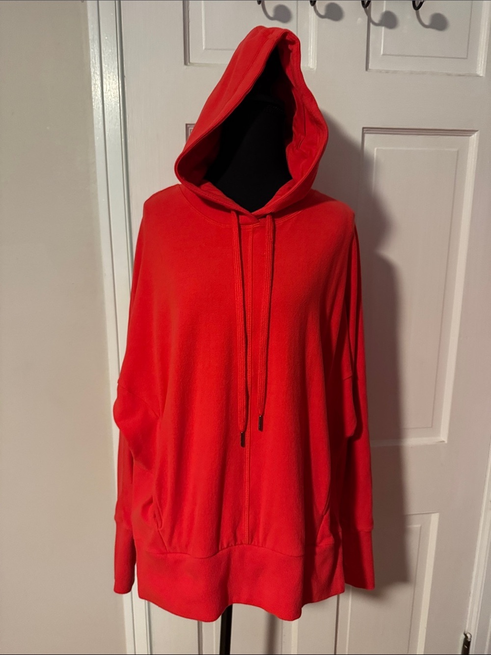 Sweaty Betty Red Escape Luxe Fleece Hoodie Funnel neck Sweatshirt London Sz 6